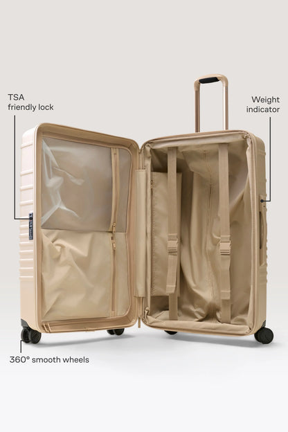 The Large Check-In Roller in Beige