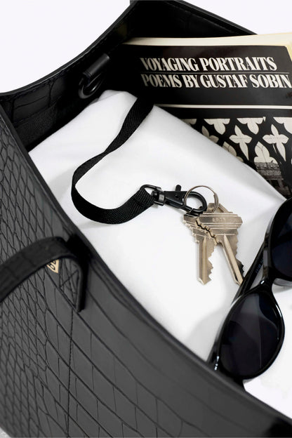 The Work Tote in Black Croc