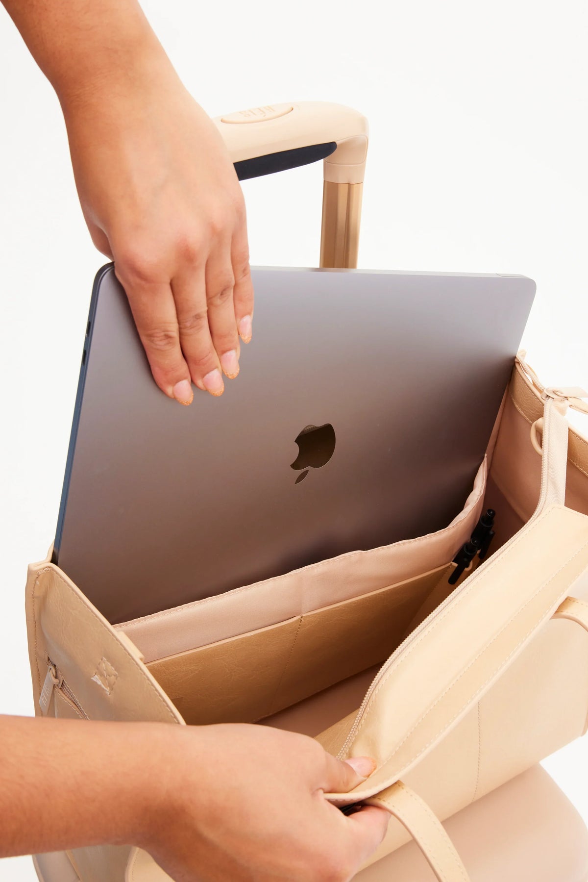 The Work Tote in Beige