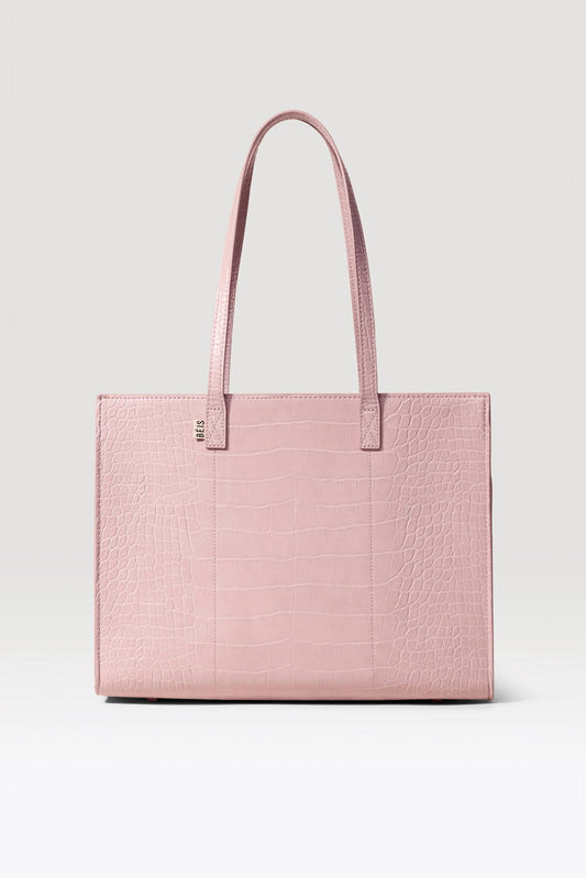 The Work Tote in Atlas Pink Croc