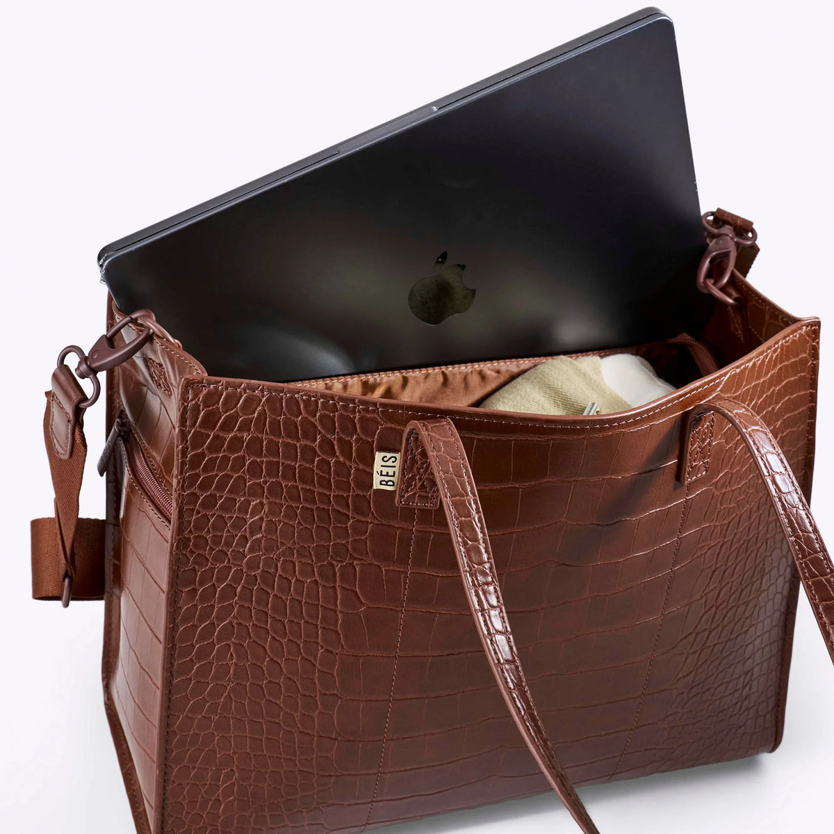 The Work Tote in Maple Croc